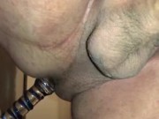 I Fucked my ass deep with my favourite glass dildo while jerking off to CUM first thing this morning
