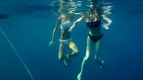 Girls On Tenerife Having Fun In The Water