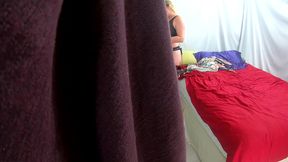 stepmom gets stuck in her dress and fucked by stepson