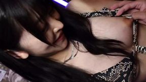 Slender sexy chick gives ultimate tongue licking and hand job blow job