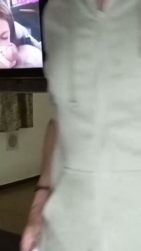 Amateur housewife fucks the technician boy who repaired her TV   Clip 1
