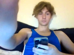Gay twink solo for this huge cock jacking off