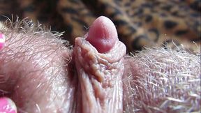 Giant Clit and Hairy Pussy Close-Up Solo Video