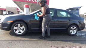 driving with tits out to car wash : nilou achtland