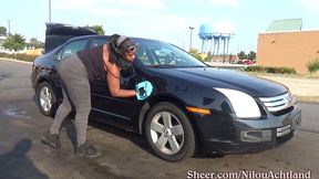 driving with tits out to car wash : nilou achtland