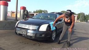 driving with tits out to car wash : nilou achtland