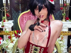 Skinny asian ladyboy masturbates on cam