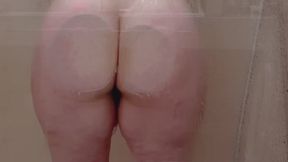Naked body in the glass bath