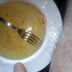 John is pissing all out on two plates
