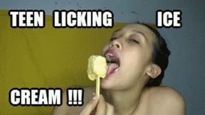 TONGUE FETISH LICKING THREE DIFFERENT ICE CREAMS TEEN PUCCA KIP4K HD MP4