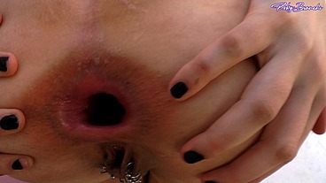 Forked tongue, with super open ass and pussy
