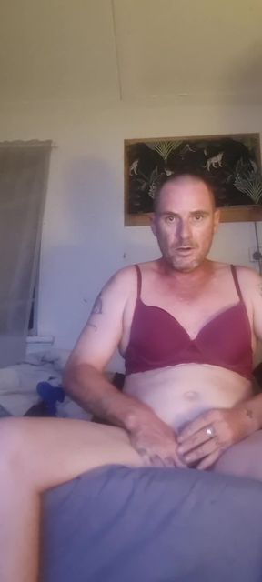 Wearing Women's Lingerie Masturbating