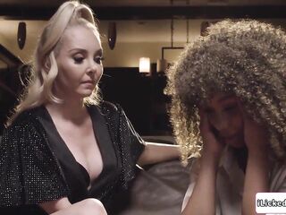 iLickedaGirl.com - An black chick is having her 1st time with a woman.The mother i'd like to fuck gets her bare.That babe facesits the golden-haired cougar then licks her unshaved vagina in return.