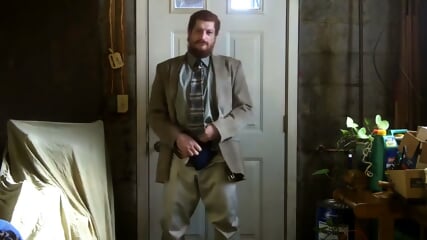 Big-Cock Israeli Daddy Strokes In Suit