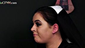CFNM voyeur nun in classroom watches 3some of students