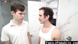 FamilyPornSite.com - Petite twink in doggystyle receives deep bareback thrusts from s