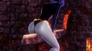 Raven takes a ride on the Wooden Pony BSDM | Titans Porn