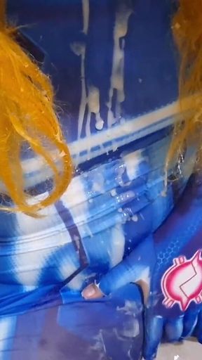 Cute Trans Girl Swallows Huge Load of Cum From BBC Dildo on Halloween (shemale Gokkun)