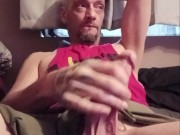 Stroking with my low hangers