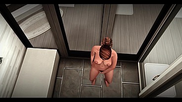 The Blissful Simmers_Sim Evelyn solo masturbation in the shower