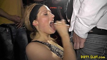 Hot wife Nicole swallows tons of cock and cum