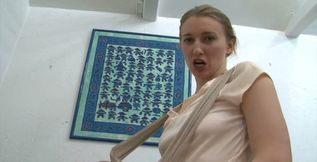 Blonde Cosplay Babe Takes Facial After Oral