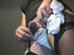 First Time with Pad in Panties - Vintage Amateur Crossdresse