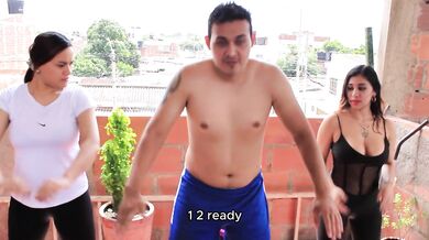 Stepsisters take their trainer public cumming in their mouths