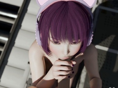 Cute japanese anime catgirl gets fucked on a space station