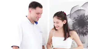 Hot brunette gets body fucked and massages his cock
