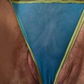 Amazing Pink Hairy Pussy Spreading Under See Through Panties Hot American Milf Close Up Porn