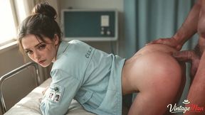 a busty doctor helps an old man with an erection with her hole [ai]
