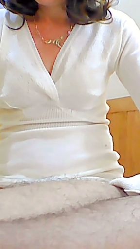 Waiting For Tips In Sexy White Dress   Clip 2