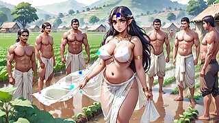 AI Generated Images of Horny Anime Indian women &amp; Elves having fun &amp; common bath