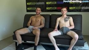 Casting athletic amateurs barebacking in doggy