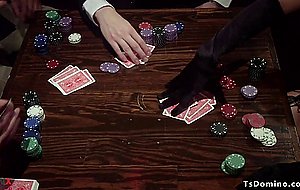 Shemale anal fucks strip poker looser