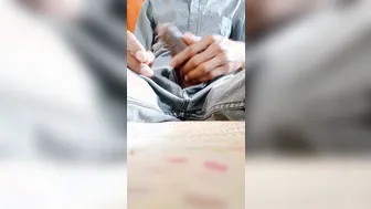 Young Indian student jerks off alone after lunch