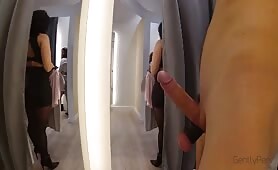 DICK FLASH DRESSING ROOM HANDJOB  CUMSHOT