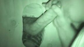 Lustful guy hits auntie bobs gloryhole for a quick blowjob
