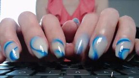 Hand Worship - Blue Nails