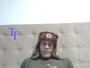 I show my virtual classmate how my huge brunette cock shoots a lot of milk while I masturbate