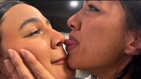 Innocent and shy sptepsister like to play with their sexy noses when they are alone