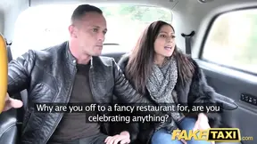 Hot Taxi Horny French wife sharing taxi backseat threesome
