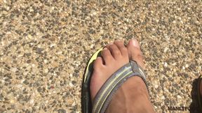 Neighbour Fucking Ejaculated Into My Flip Flops! - Cum Foot Fetish