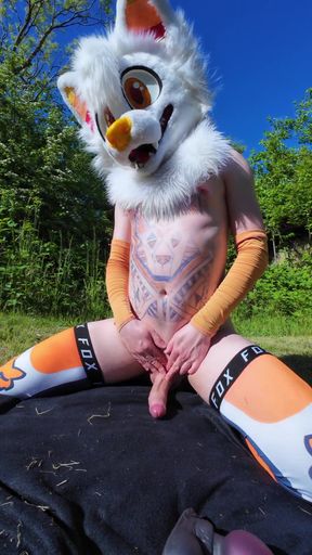 Big Dick Twink Showing off in Nature