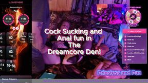 Elara is in "The Dreamcore Den" sucking on cock and taking it anal!