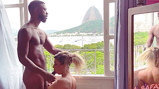 Couples Sex From Rio: Hot Brazilian Couple Fucking At The Window With The View Of Rio De Janeiro Beach