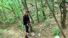 I Jerk and Cum at a Cruising Area, Where Condoms Are on the Tree and Pornmagazines on the Ground