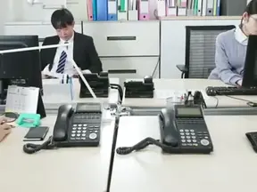 Cuckold Fantasizes: Hot Japanese Boss Gives Him Tit Show & Face-Filling Orgasm