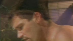 Busty vintage star office table action with intense desire